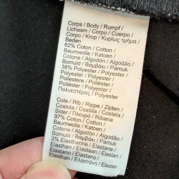 Lacoste Women's Zip-Up Black Sweatshirt with White Bands on Sleeves - Size 38 - Picture 11 of 12